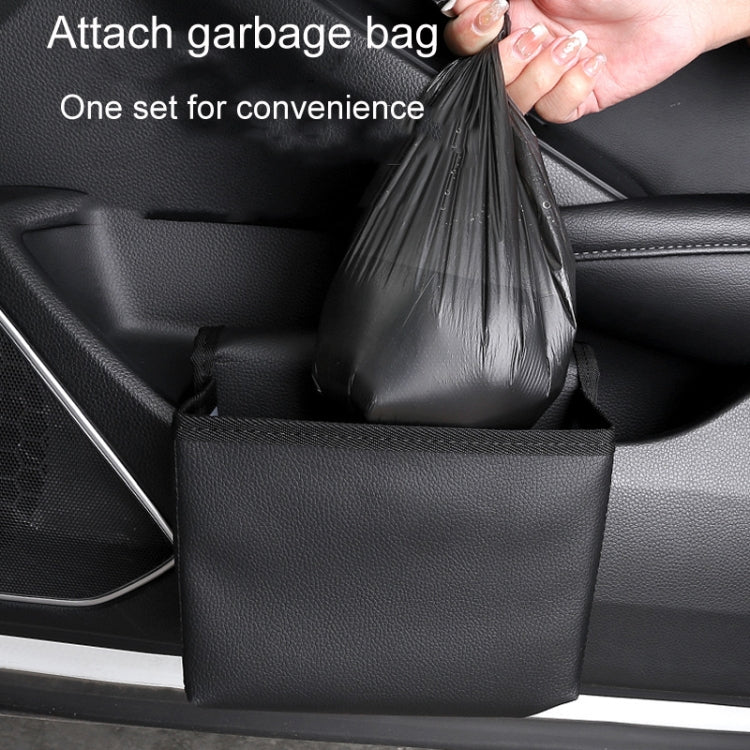 Car Folding Trash Can Multifunctional Seatback Hanging Storage Box(Black) by buy2fix