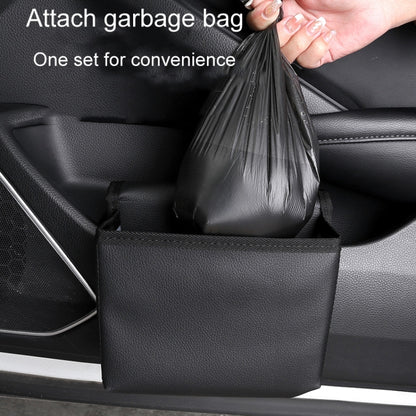 Car Folding Trash Can Multifunctional Seatback Hanging Storage Box(Black) by buy2fix