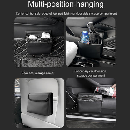 Car Folding Trash Can Multifunctional Seatback Hanging Storage Box(Black) by buy2fix