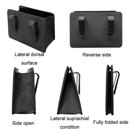 Car Folding Trash Can Multifunctional Seatback Hanging Storage Box(Black) by buy2fix