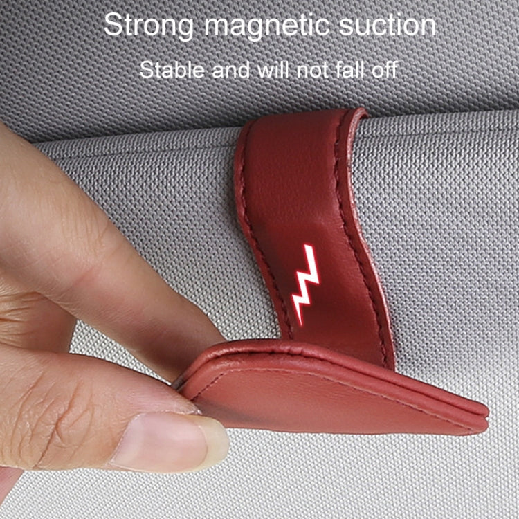Car Eyeglasses Storage Clip Automobile Sun Visor Sunglasses Carrying Holder(Red) by buy2fix
