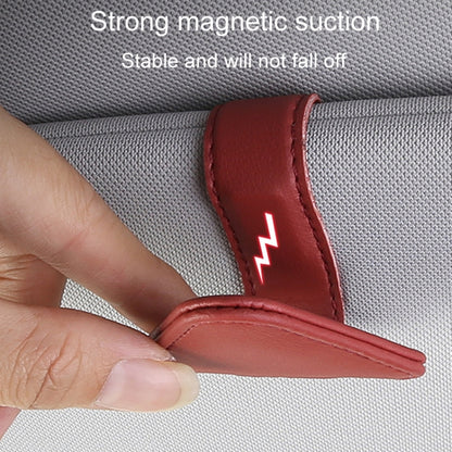 Car Eyeglasses Storage Clip Automobile Sun Visor Sunglasses Carrying Holder(Red) by buy2fix