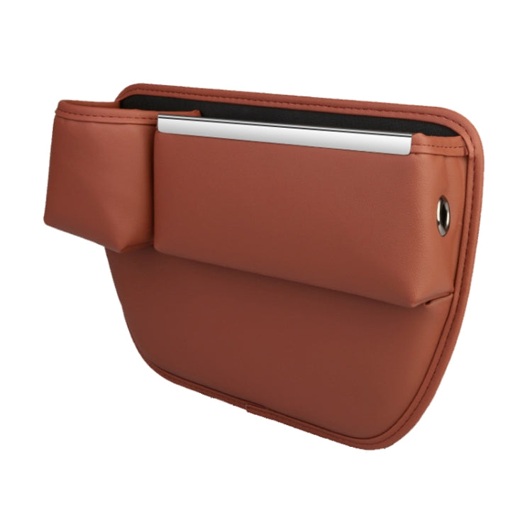 Automotive Seat Clamp Seam Organizer Car Decoration Storage Bag Water Cup Model, Style: Main Driver Saddle Brown by buy2fix