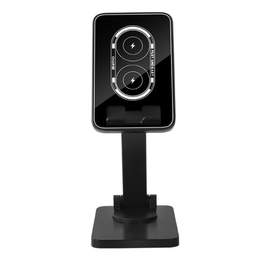 15W Desktop Wireless Charging Rotating Phone Holder Lazy Tablet Folding Lifting Bracket(Black) by buy2fix