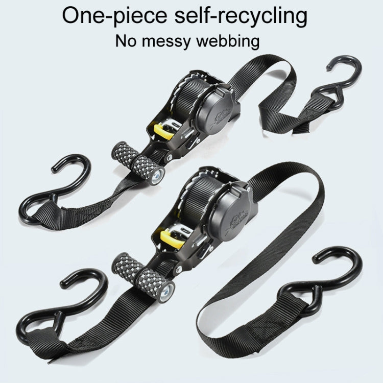Auto Retract Tensioner Automobile And Motorcycle Cargo Fixing Straps(White) - Towing Bars by buy2fix | Online Shopping UK | buy2fix