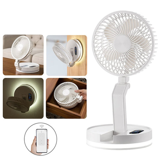 F200 Foldable Remote Control Wall-mounted Fan LED Light Desktop Rotating Fan, Color: Regular Model by buy2fix