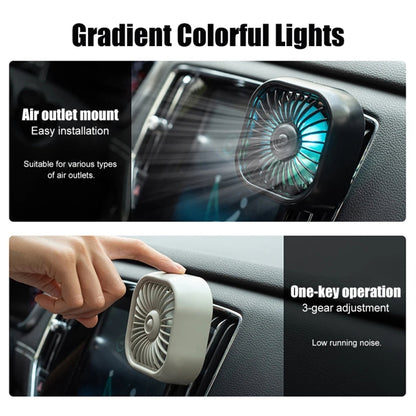 F11 Car USB Colorful Gradient Light Cooling Fan Automotive Interior, Color: Khaki by buy2fix