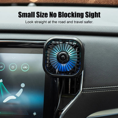 F11 Car USB Colorful Gradient Light Cooling Fan Automotive Interior, Color: Khaki by buy2fix