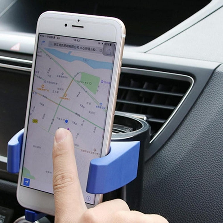 Car Air Conditioner Air Outlet Mobile Phone Water Cup Holder(Blue) by buy2fix