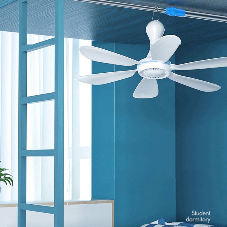 USB Home Dormitory Mute High Wind Power Mini Fan Six Blade Small Ceiling Fan, Style: Single Fan by buy2fix