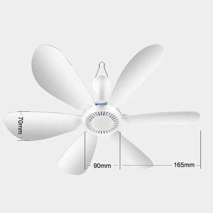 USB Home Dormitory Mute High Wind Power Mini Fan Six Blade Small Ceiling Fan, Style: Fan+Remote Control Speed Control Cord by buy2fix