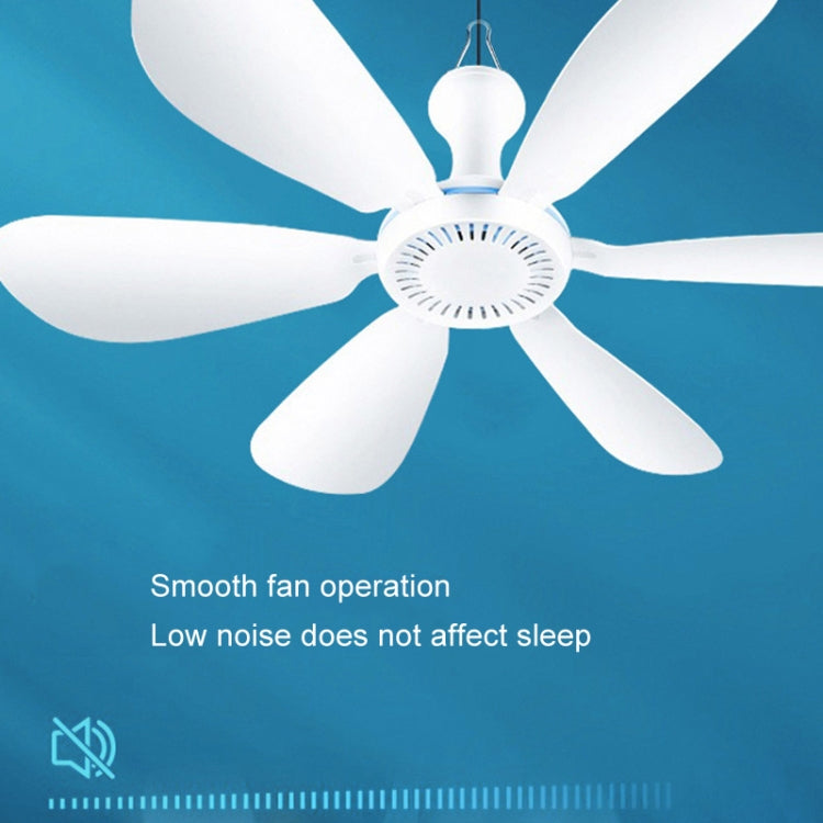 USB Home Dormitory Mute High Wind Power Mini Fan Six Blade Small Ceiling Fan, Style: Fan+Remote Control Speed Control Cord by buy2fix