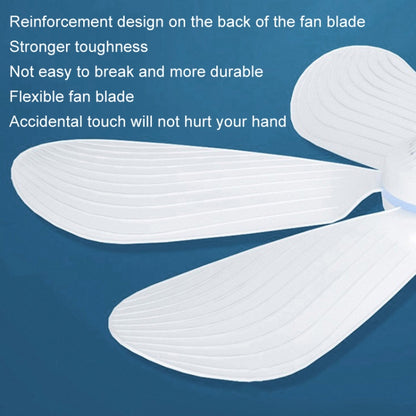 USB Home Dormitory Mute High Wind Power Mini Fan Six Blade Small Ceiling Fan, Style: Fan+Remote Control Speed Control Cord by buy2fix