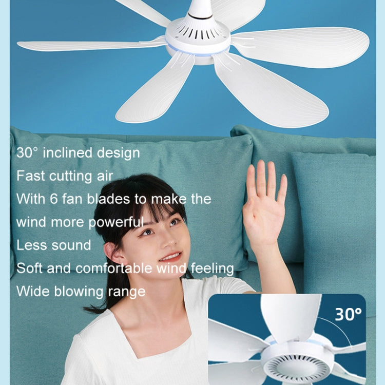 USB Home Dormitory Mute High Wind Power Mini Fan Six Blade Small Ceiling Fan, Style: Single Fan by buy2fix