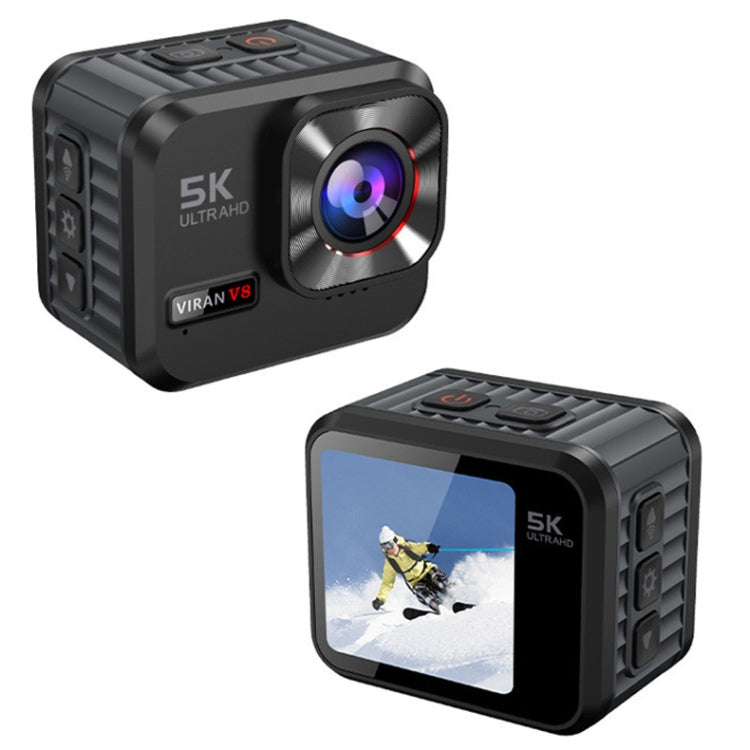 VIRAN V8 5K Ultra-Clear Outdoor Diving Anti-Shake Sports Camera Cycling Helmet Driving Recorder(Black) - Sports Camera by VIRAN | Online Shopping UK | buy2fix