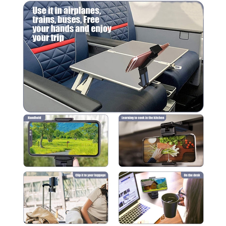 H2 Pro Multifunctional Folding 360-degree Rotating Travel Mobile Phone Lazy Holder(Black) - Lazy Bracket by buy2fix | Online Shopping UK | buy2fix