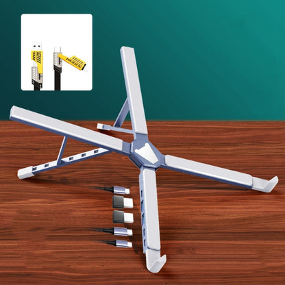 XY-1 5-In-1 Laptop Docking Station Stand Increased Folding Heat Dissipation HUB Bracket(Silver) by buy2fix