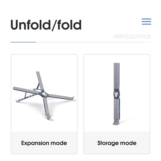 XY-1 5-In-1 Laptop Docking Station Stand Increased Folding Heat Dissipation HUB Bracket(Gray) by buy2fix