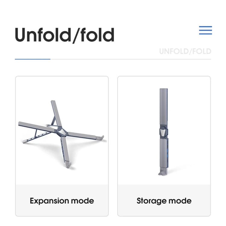 XY-1 5-In-1 Laptop Docking Station Stand Increased Folding Heat Dissipation HUB Bracket(Silver) by buy2fix