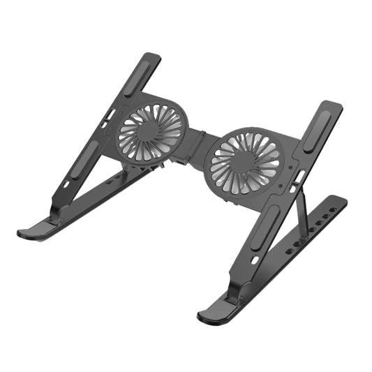C9 Pro RGB Ambient Light Foldable Fan Cooling Laptop Aluminum Alloy Heightening Stand, Color: Gray by buy2fix