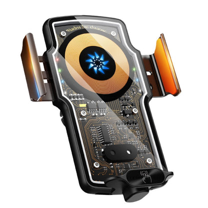 Car Magsafe Wireless Charger Transparent Induction 120W Fast Charging Universal Mobile Phone Bracket(Black) by buy2fix