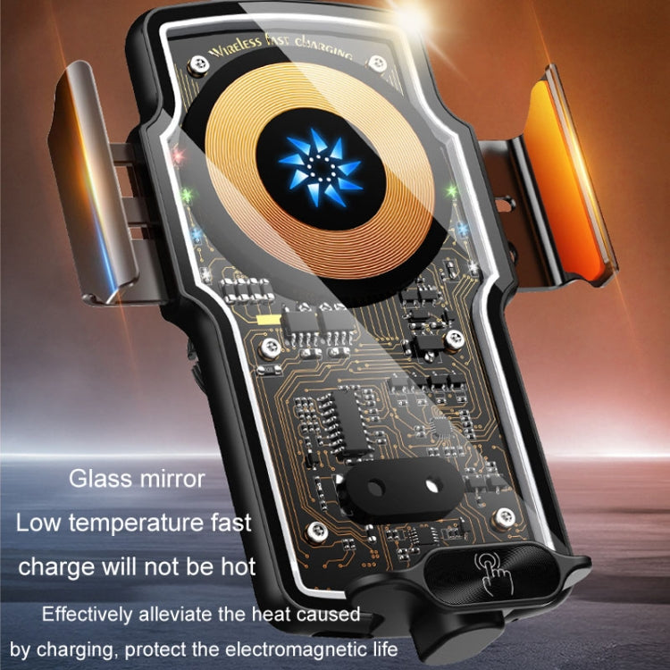 Car Magsafe Wireless Charger Transparent Induction 120W Fast Charging Universal Mobile Phone Bracket(Black) by buy2fix