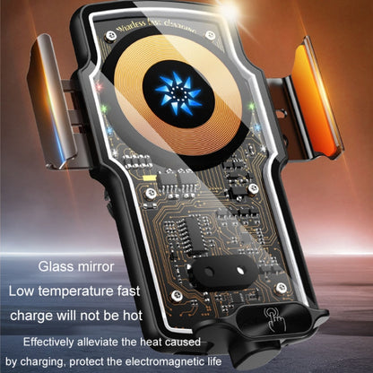 Car Magsafe Wireless Charger Transparent Induction 120W Fast Charging Universal Mobile Phone Bracket(Black) by buy2fix