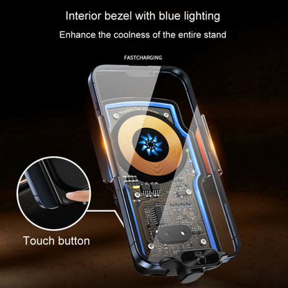 Car Magsafe Wireless Charger Transparent Induction 120W Fast Charging Universal Mobile Phone Bracket(Black) by buy2fix