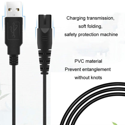 1.25m For Shaver / Water Refill Device USB TTo 8-Figure Tail Charging Cable Power Cord(White) - Shavers Parts by buy2fix | Online Shopping UK | buy2fix
