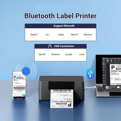Phomemo PM245-BT Bluetooth Shipping Label Printer Support Labels Width  1- 4.6 Inch(US Plug) - Receipt Printers by Phomemo | Online Shopping UK | buy2fix