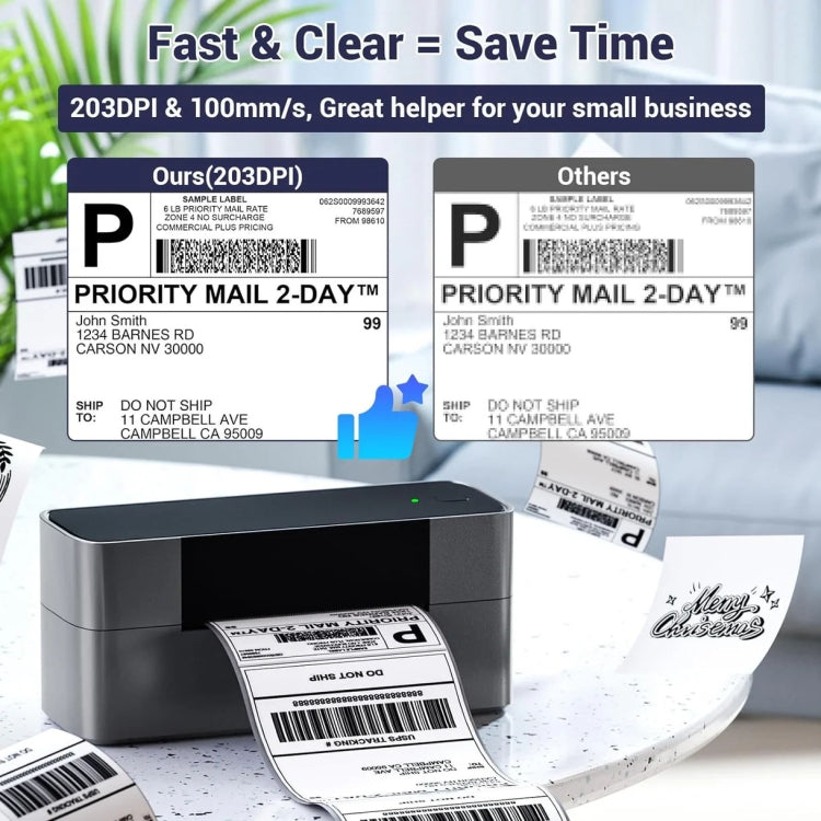 Phomemo PM245-BT Bluetooth Shipping Label Printer Support Labels Width  1- 4.6 Inch(US Plug) - Receipt Printers by Phomemo | Online Shopping UK | buy2fix