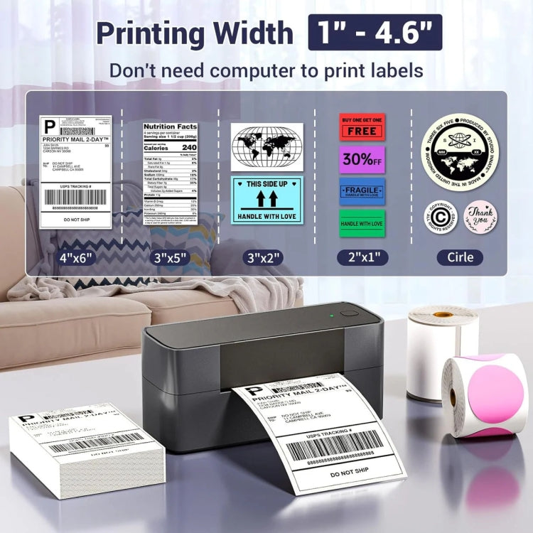 Phomemo PM245-BT Bluetooth Shipping Label Printer Support Labels Width  1- 4.6 Inch(US Plug) - Receipt Printers by Phomemo | Online Shopping UK | buy2fix