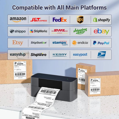 Phomemo PM245-BT Bluetooth Shipping Label Printer Support Labels Width  1- 4.6 Inch(UK Plug) - Receipt Printers by Phomemo | Online Shopping UK | buy2fix