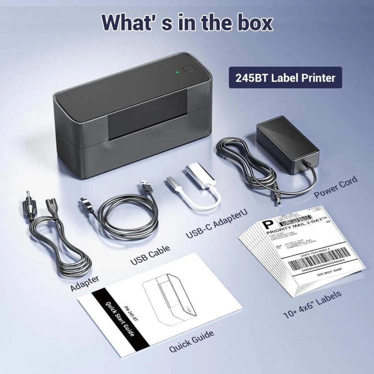 Phomemo PM245-BT Bluetooth Shipping Label Printer Support Labels Width  1- 4.6 Inch(UK Plug) - Receipt Printers by Phomemo | Online Shopping UK | buy2fix