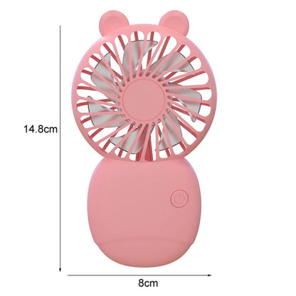 Summer Cartoon Pocket Handheld Stand Fan Rechargeable Silent Mini Fan(White) by buy2fix