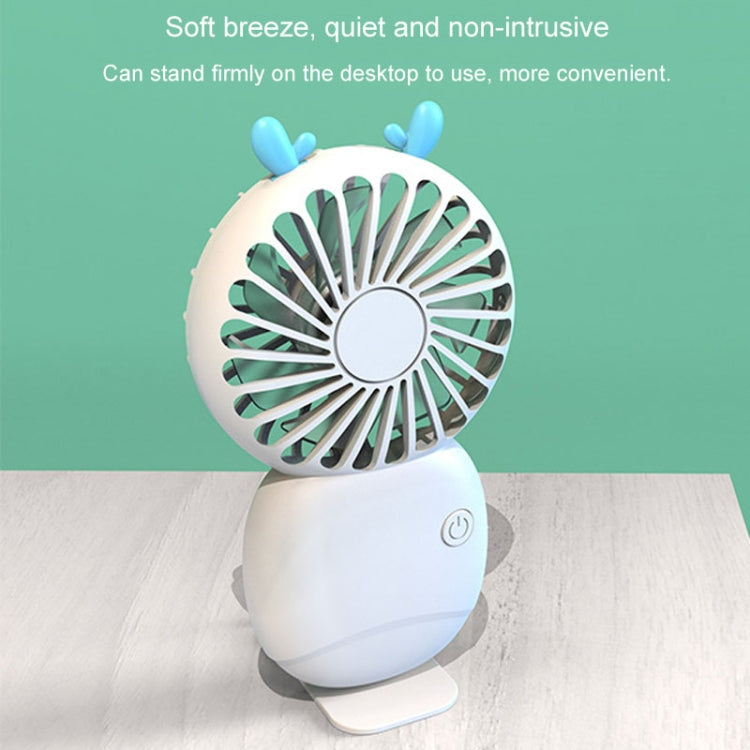 Summer Cartoon Pocket Handheld Stand Fan Rechargeable Silent Mini Fan(White) by buy2fix