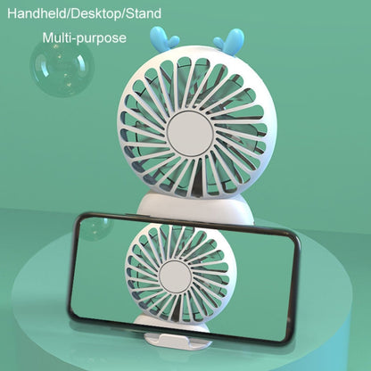 Summer Cartoon Pocket Handheld Stand Fan Rechargeable Silent Mini Fan(White) by buy2fix
