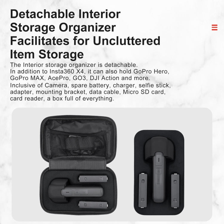 For Insta360 X5 / X4 aMagisn Storage Bag Hard Shell Protective Case(Gray) - Case & Bags by aMagisn | Online Shopping UK | buy2fix
