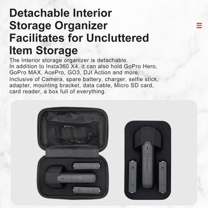 For Insta360 X5 / X4 aMagisn Storage Bag Hard Shell Protective Case(Gray) - Case & Bags by aMagisn | Online Shopping UK | buy2fix