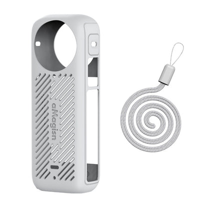For Insta360 X4 AMagisn Silicone Protective Cover Body Case Gray by aMagisn