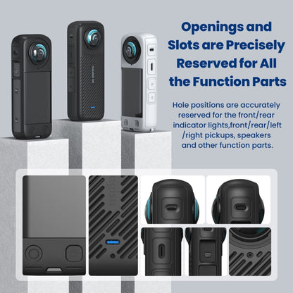 For Insta360 X4 AMagisn Silicone Protective Cover Body Case Gray by aMagisn