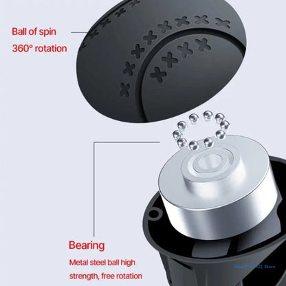 Steering Wheel One-Hand Turning Bearing Type Power-Saving Ball(Black) by buy2fix