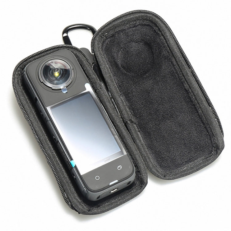 For Insta360 X4 Mini Storage Case PU Bag Sport Camera Protector With Hook(Black) by buy2fix