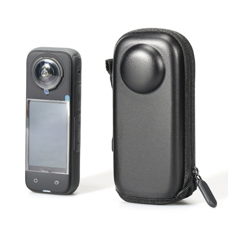 For Insta360 X4 Mini Storage Case PU Bag Sport Camera Protector With Hook(Black) by buy2fix
