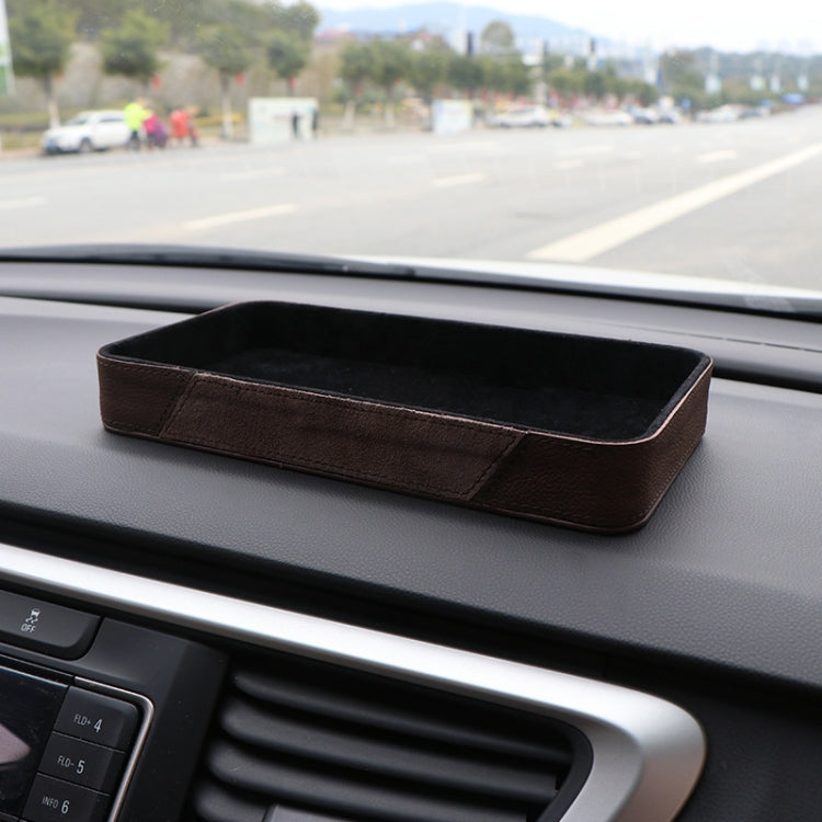 Car Multifunctional Dashboard Armrest Box Water Cup Storage Box, Color: Large Brown by buy2fix