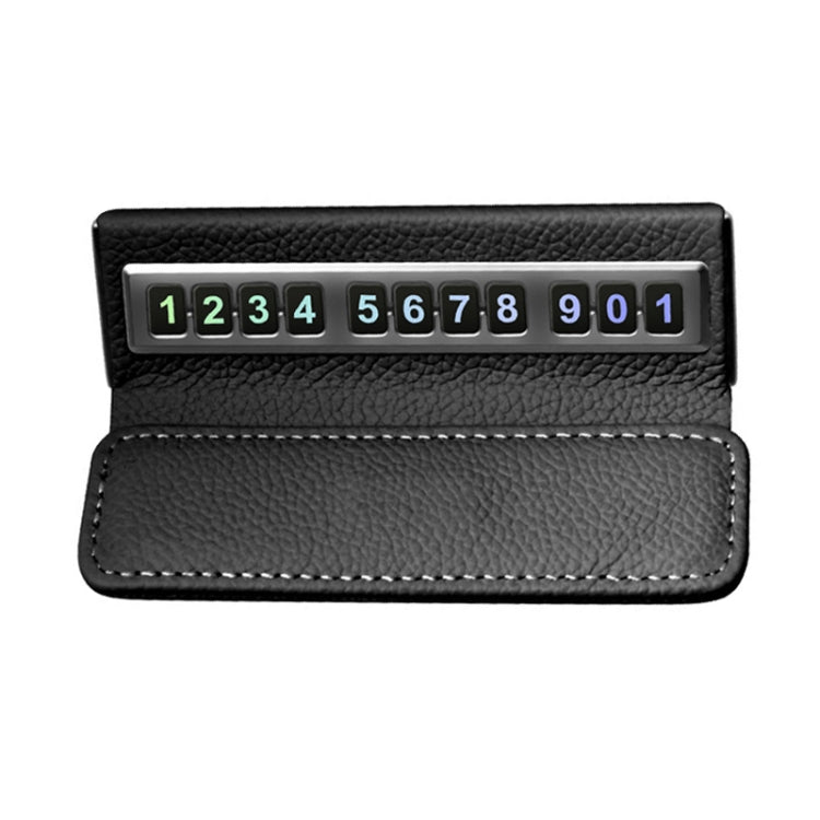 Car Front Windshield Temporary Parking Number Plate Interior Decoration(Black) by buy2fix