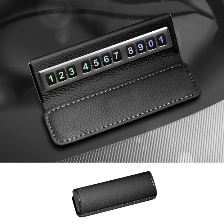 Car Front Windshield Temporary Parking Number Plate Interior Decoration(Black) by buy2fix