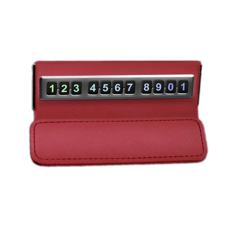 Car Front Windshield Temporary Parking Number Plate Interior Decoration(Red) by buy2fix