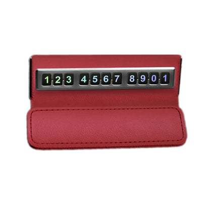 Car Front Windshield Temporary Parking Number Plate Interior Decoration(Red) by buy2fix