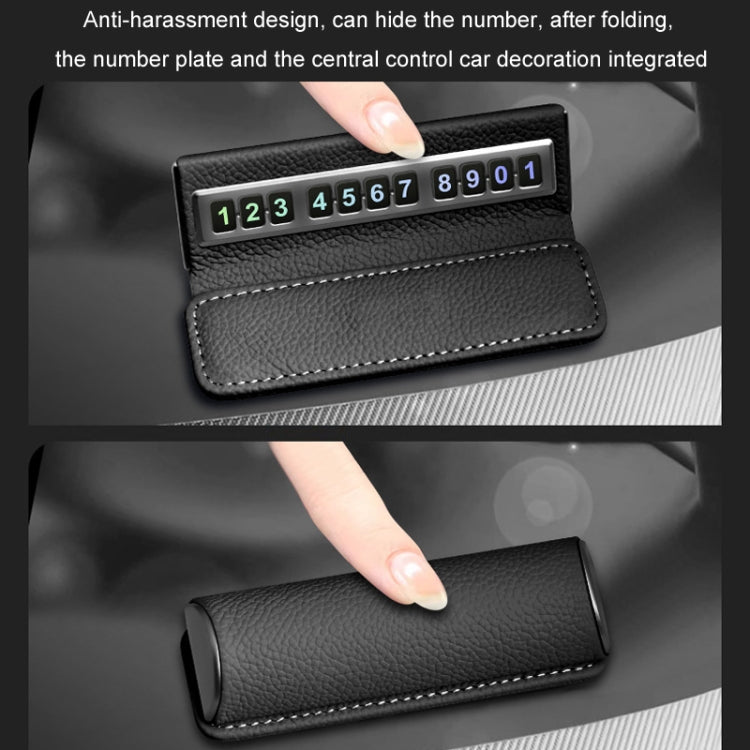 Car Front Windshield Temporary Parking Number Plate Interior Decoration(Black) by buy2fix